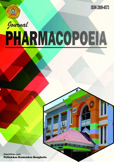 Journal Pharmacopoeia (JPharmaco) E-ISSN: 2809-4573 is an official journal published by Pharmacy Program, Health Analyst Department, Health Polytechnic of Bengkulu which the articles can be accessed and downloaded online by the public (open access journal).  This journal is a national peer-reviewed journal published twice a year on topics of excellence of research results This journal accepts English texts. The following are the research areas that this journal focuses on  Clinical Pharmacy Community Pharmacy Pharmaceutics Pharmaceutical Chemistry Pharmacognosy Phytochemistry